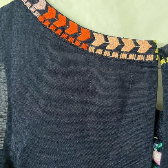 J. Crew Navy linen/cotton tank dress with multicolor floral embroidery, NWT - Picture 9 of 12